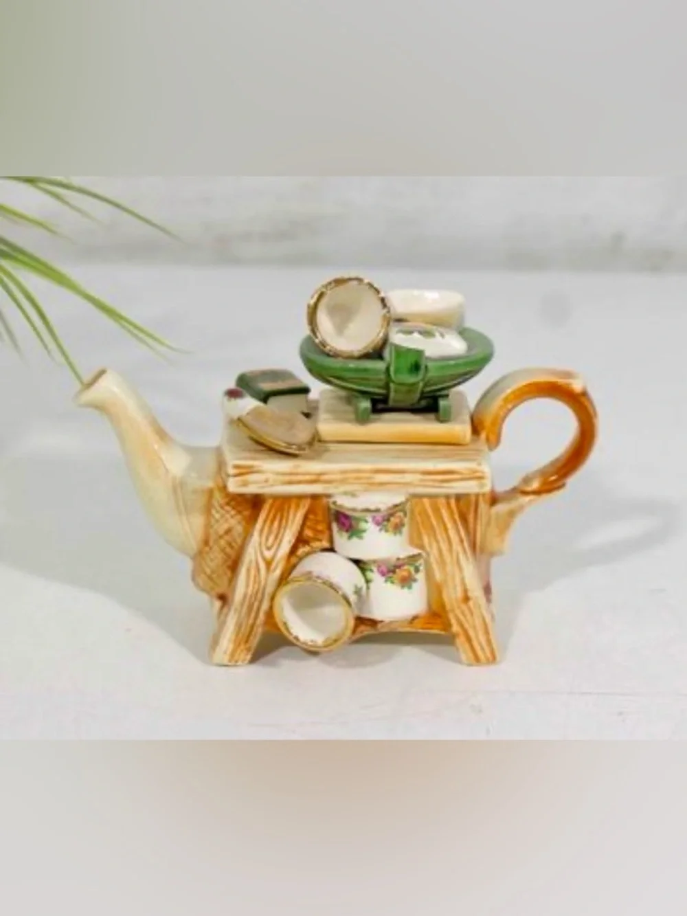 Royal Albert Miniature Tea Pot Figurine Gardener Gardening Potting Collectible